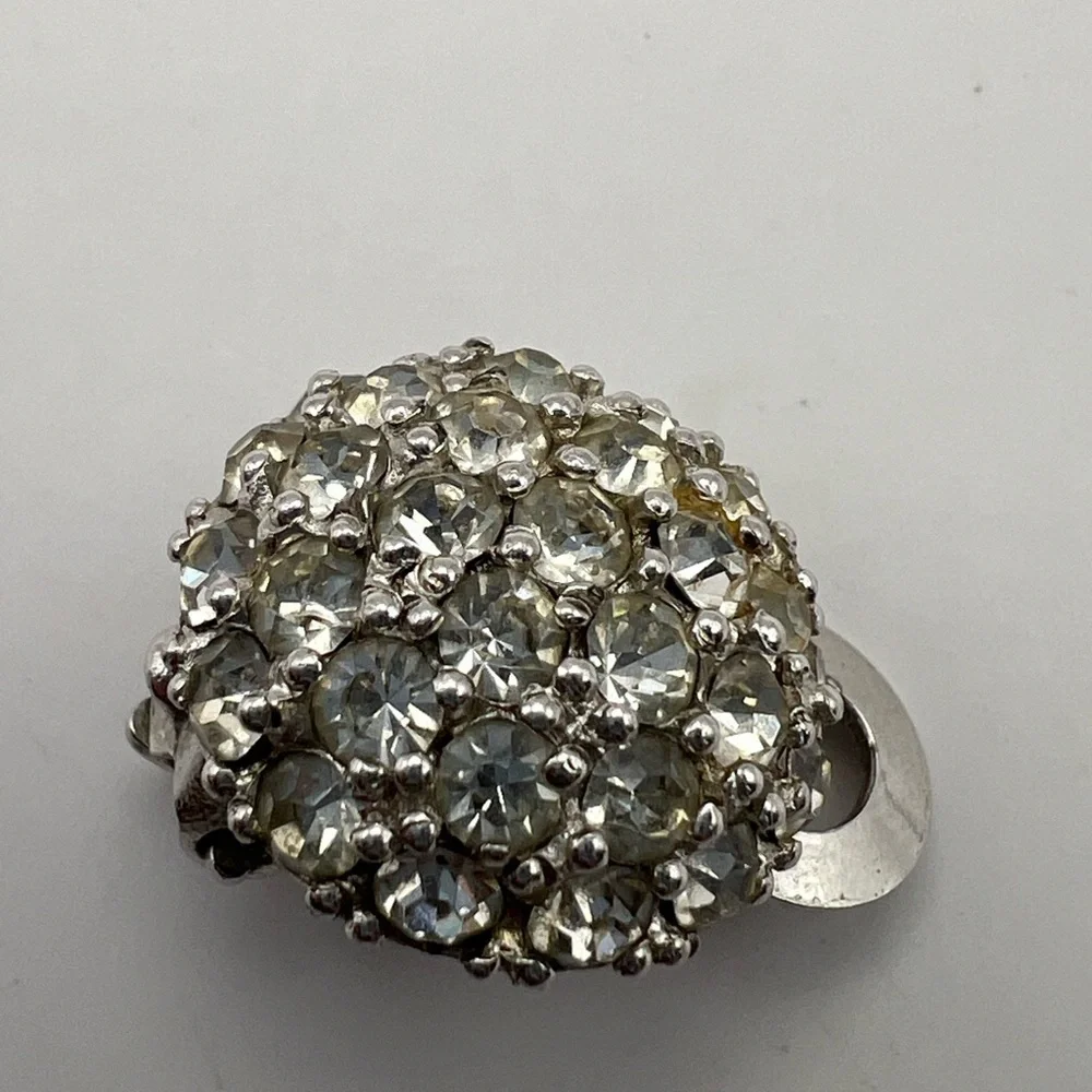 Single earring Pennino Pave round domed Bridal Engagement Clip on Earring